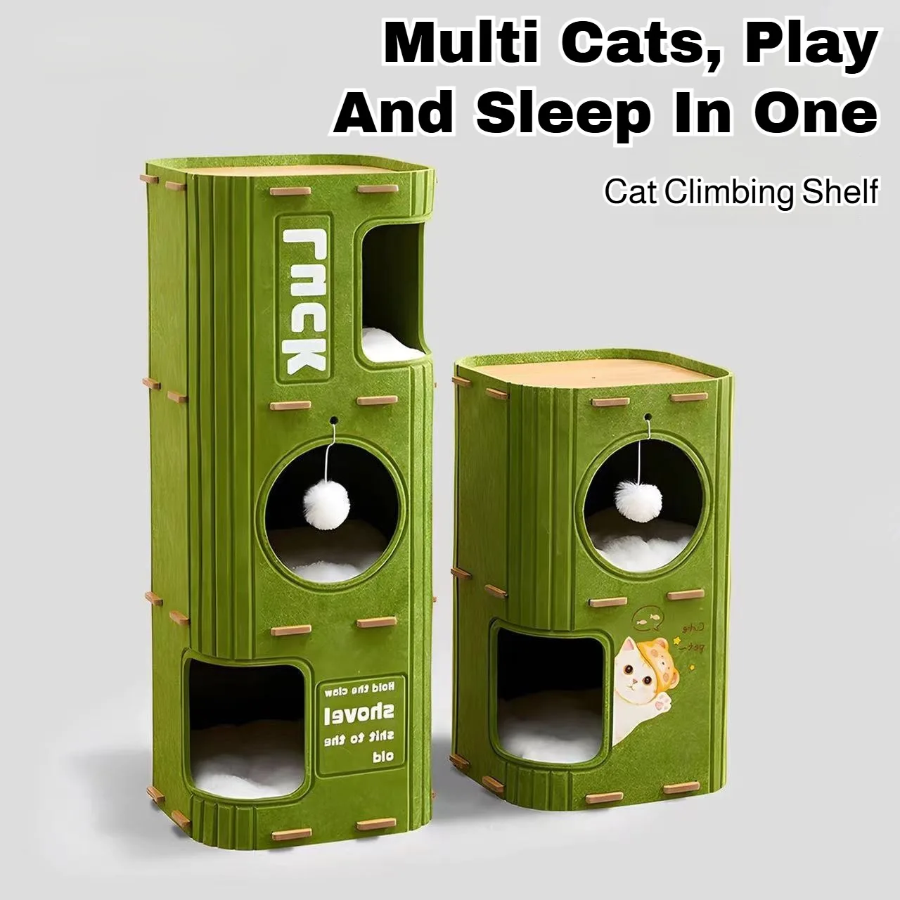 Multi-layer Cat Bed Closed Safety Cat Nest Wear-resistant Felt Cat Climbing Frame Indoor Integrated Pet Toys for All Seasons