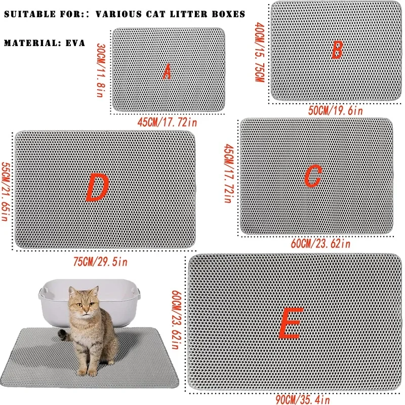 Cat Litter Mat Large Size Waterproof Pet Toilet Cat Litter Trapping Mat Non Slip Double Layer Cats Litter Box Pad Pet Product