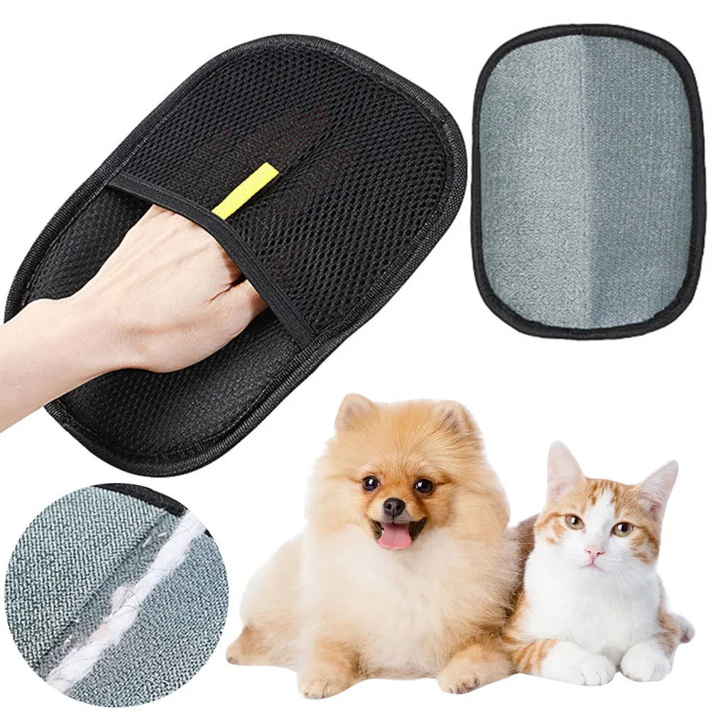 21425-8zfwbd.jpg Pet Grooming Gloves Hair Remover Brush Pet Hair Remover Gloves for Dog Cat Rabbit with Long/Short/Curly Hair - Image 1