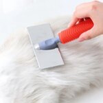 Cat Comb Silicone Cat Brush Massage Pet Hair Remover Stainless Steel Combs for Cats Pet Grooming Comfortable Handle Dog Brush - Image 5