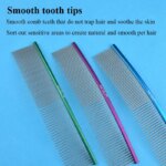 19cm Pet Curved Comb Stainless Combs Professional Pet Grooming Comb Dense Sparse Teeth Dog Cat Cleaning Brush Open Knot Combmb - Image 6