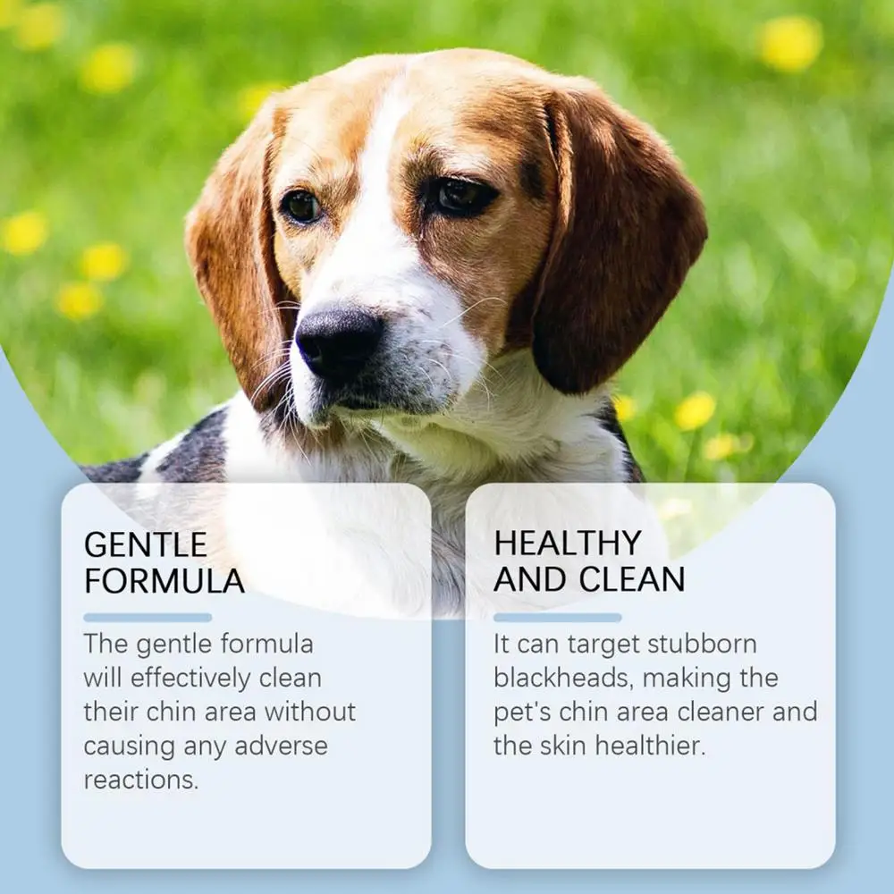 Cat Chin Cleaner 30g Blackhead Cleaning Lotion Pet Chin Acne Care Brush Dog Cat Grooming Supplies Tooth Stain Remover for Pets