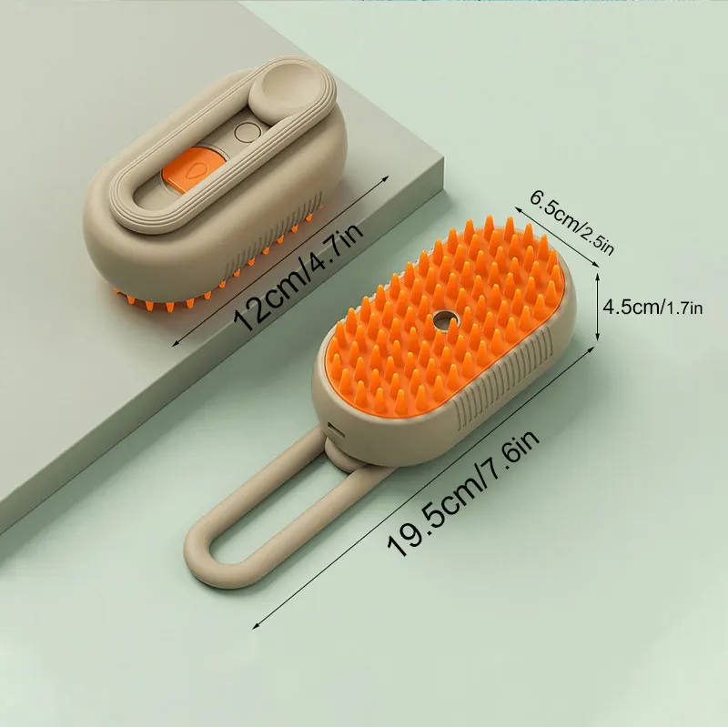 Steamy Brush Electric Spray Cat Hair Brush 3in1 Pet Hair Removal Tool 360° Rotating Handle Silicone Multifunctional Massage Comb Steamy Brush Electric Spray Cat Hair Brush 3in1 Pet Hair Removal Tool 360° Rotating Handle Silicone Multifunctional Massage Comb