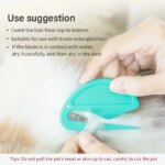 Multicolor Pet Knot Cutter Hair Remover Stainless Steel Painless Safe Grooming Brush for Dogs Cats Effective Shedding Comb Tool - Image 3