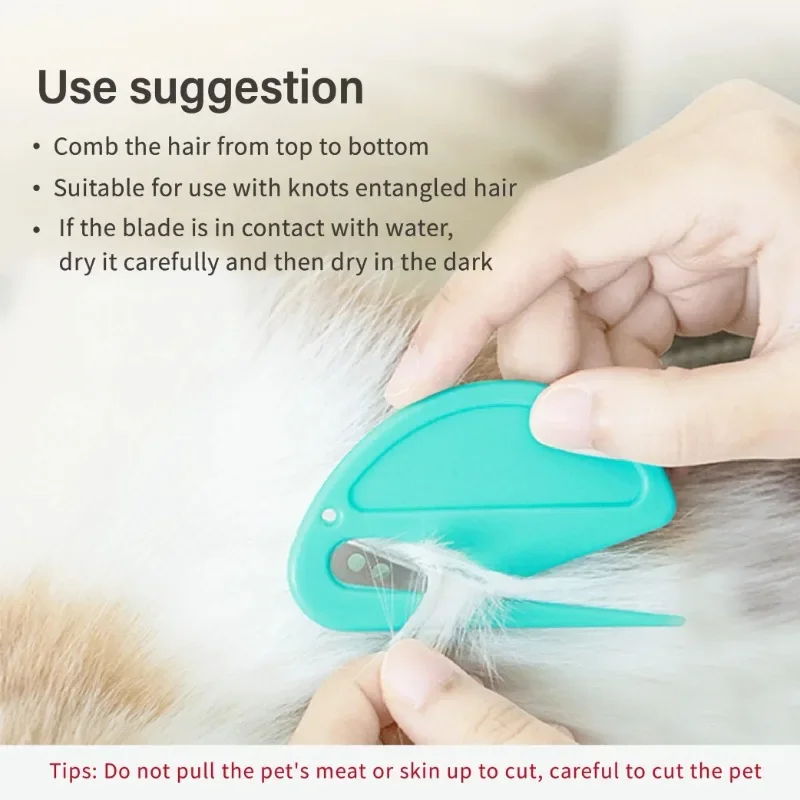 Multicolor Pet Knot Cutter Hair Remover Stainless Steel Painless Safe Grooming Brush for Dogs Cats Effective Shedding Comb Tool