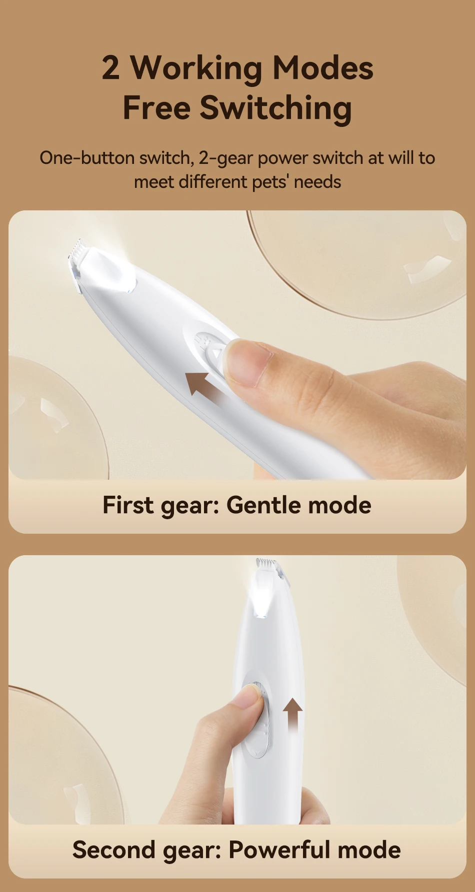 ROJECO Pet Electric Clipper For Cat Claw Foots Hair Trimmer With LED Light Rechargeable Dog Foot Haircut Shaver Grooming Supply ROJECO Pet Electric Clipper For Cat Claw Foots Hair Trimmer With LED Light Rechargeable Dog Foot Haircut Shaver Grooming Supply