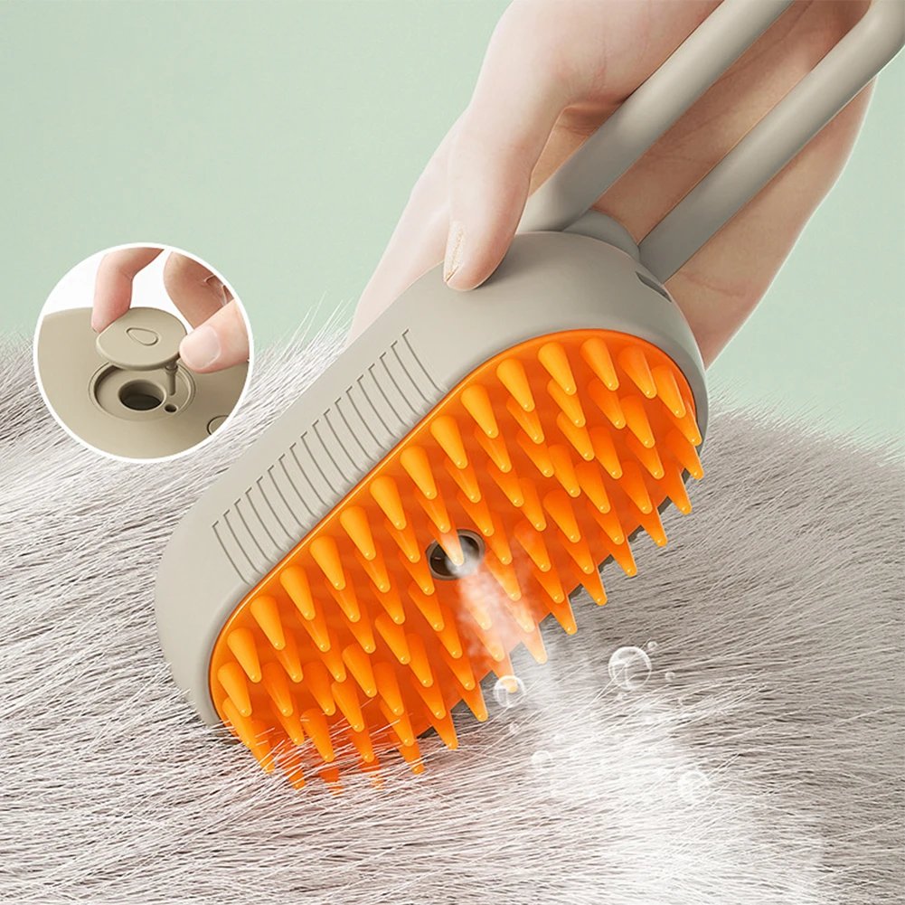 3-in-1 Dog Hair Brush Cat Hair Brush Electric Pet Cleaning Brush Steam Spray Brush Massage Hair Removal Comb Anti Flying Brush