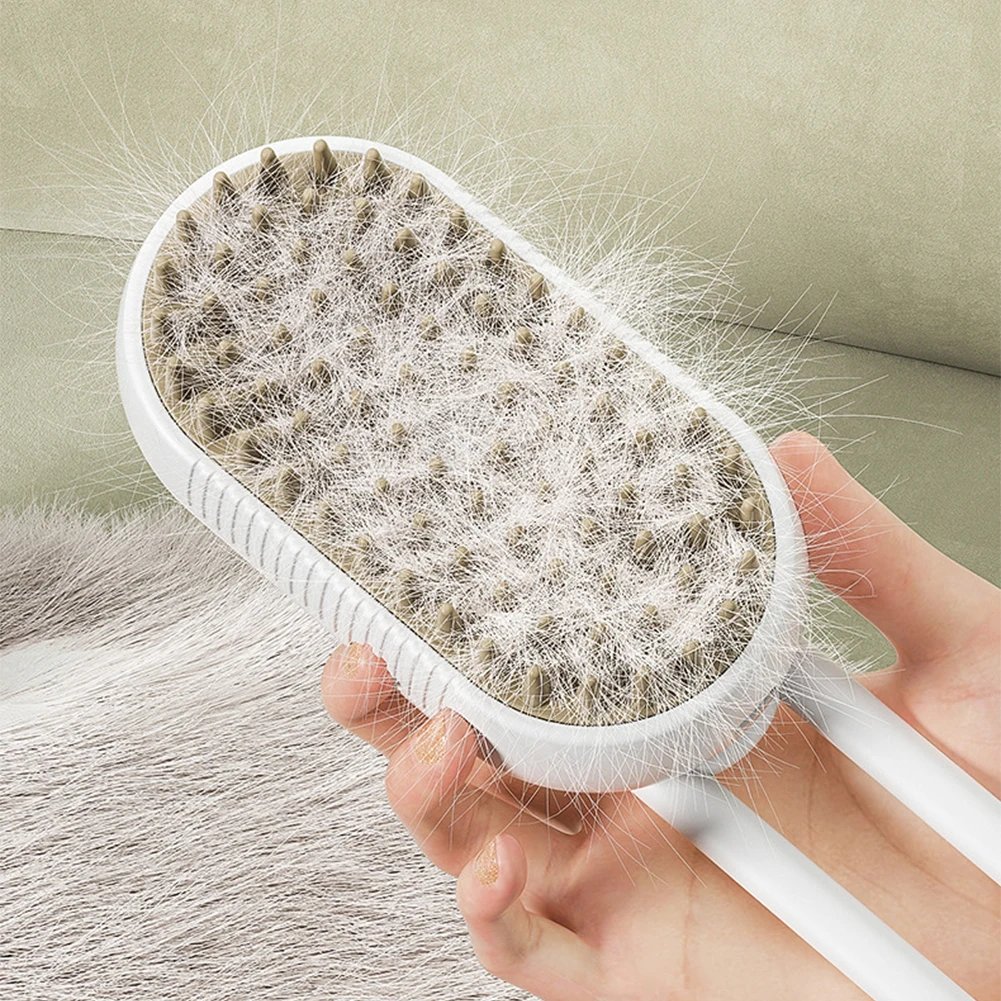 3-in-1 Dog Hair Brush Cat Hair Brush Electric Pet Cleaning Brush Steam Spray Brush Massage Hair Removal Comb Anti Flying Brush