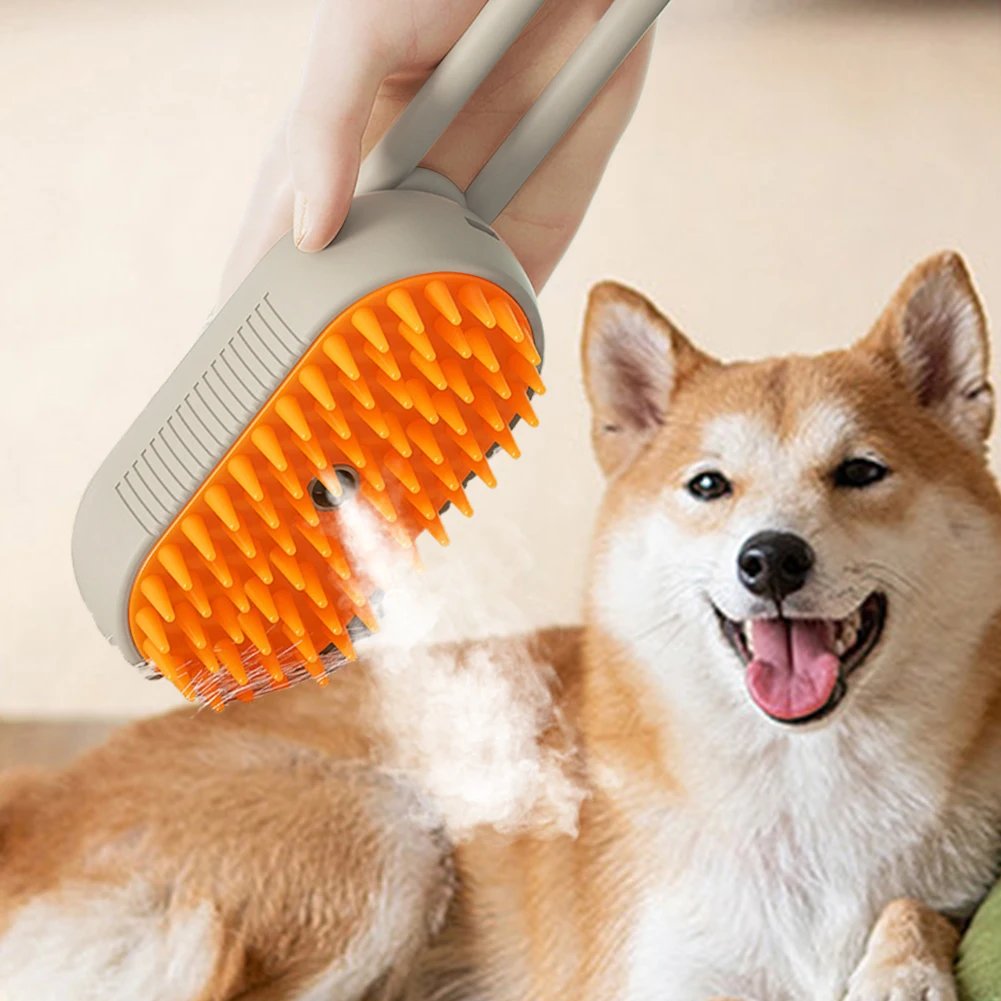 3-in-1 Dog Hair Brush Cat Hair Brush Electric Pet Cleaning Brush Steam Spray Brush Massage Hair Removal Comb Anti Flying Brush