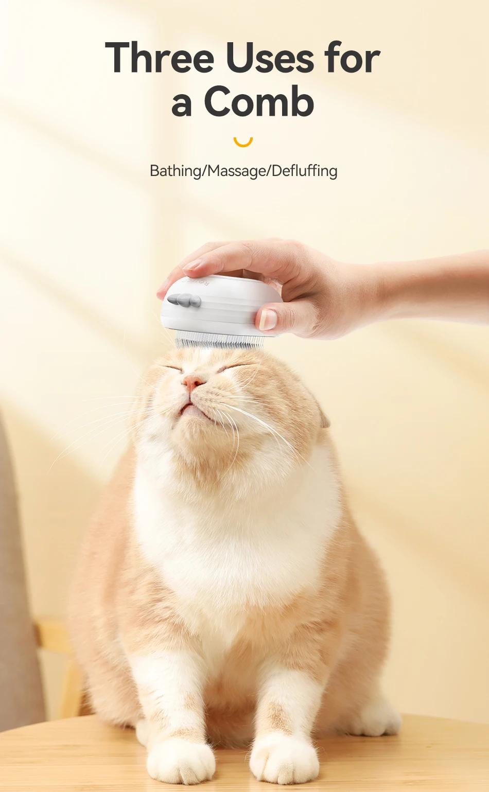 ROJECO Pet Steam Comb Cat Electric Spray Brushes for Dog Hair Removal Combs Pet Hair Grooming Tools Kitten Hair Removal Brushes ROJECO Pet Steam Comb Cat Electric Spray Brushes for Dog Hair Removal Combs Pet Hair Grooming Tools Kitten Hair Removal Brushes