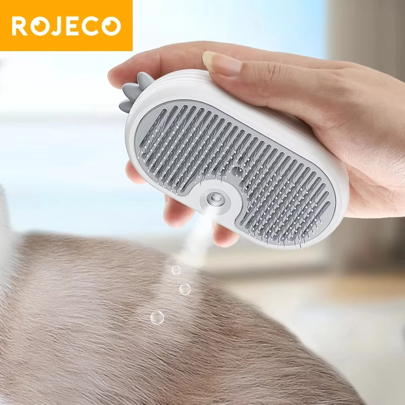 22052-k7xhty.jpg ROJECO Pet Steam Comb Cat Electric Spray Brushes for Dog Hair Removal Combs Pet Hair Grooming Tools Kitten Hair Removal Brushes - Image 1