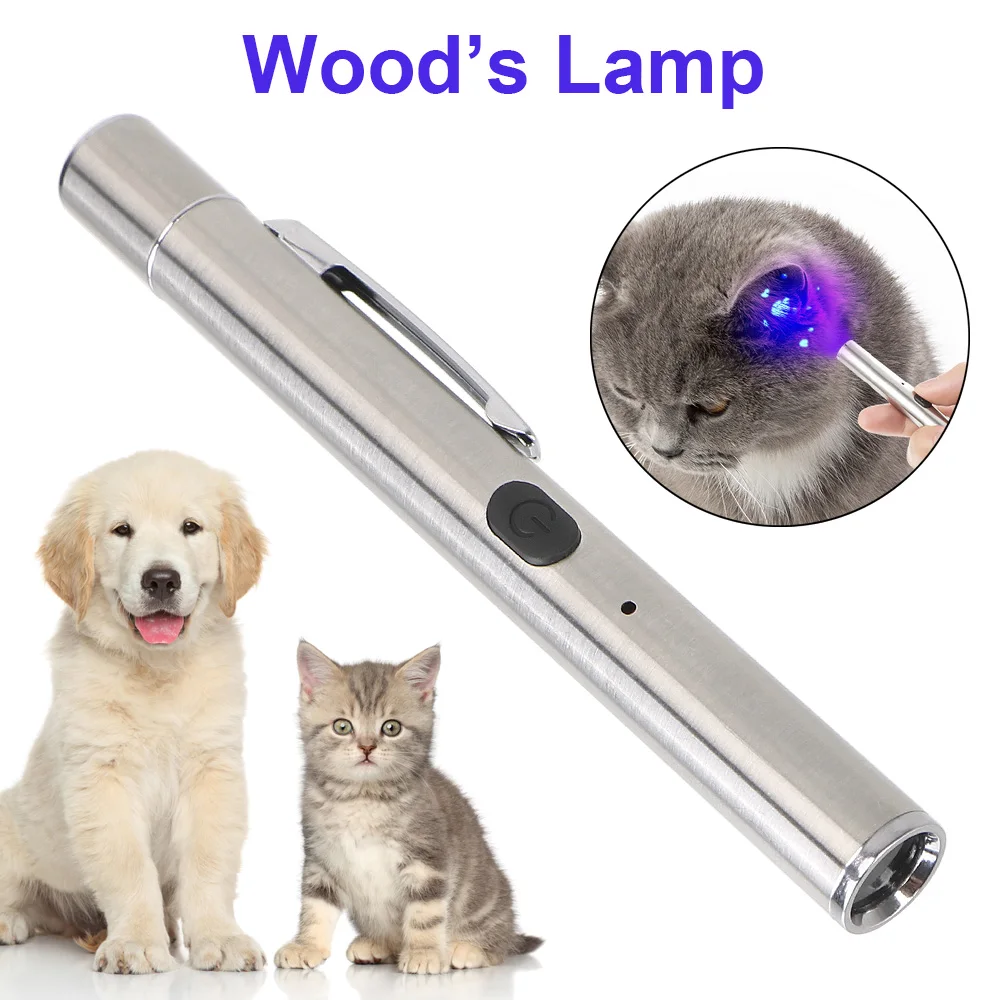 22119-tswisb.jpg 365 UV Veterinary Wood Lamp Pet Fungus Detection Waterproof Flashlight Skin Ultraviolet Light Cat Moss Tinea Light Black Mirror - Image 1