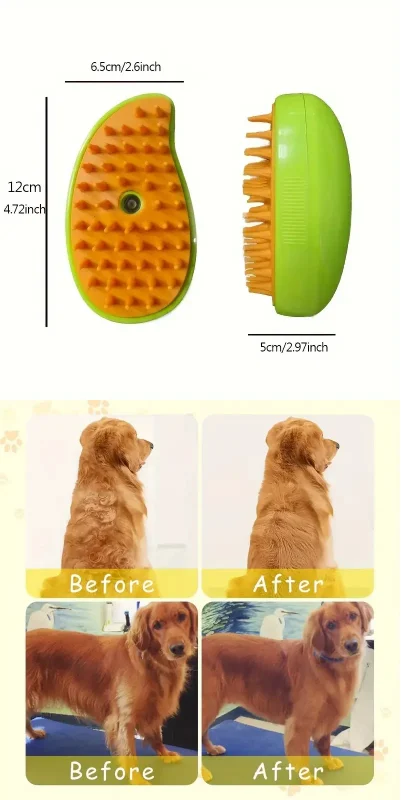 Steam hair removal brush electric spray cat hair brush three in one silicone brush used to massage pets remove floating hairs Steam hair removal brush electric spray cat hair brush three in one silicone brush used to massage pets remove floating hairs
