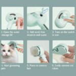 Hot Cat Brush with Steam Dog Spray Pet Steam Massage Brush Spray Hair Removal Comb Massage Steamer Comb for Long Hair Dogs Cats - Image 6