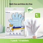 Pet Unwashed Gloves, Dog Bath Deodorizing, Cat Puppy and Kitten Dry Cleaning, Paw Wet Wipes, Cleaning Supplies 6 Pieces - Image 6