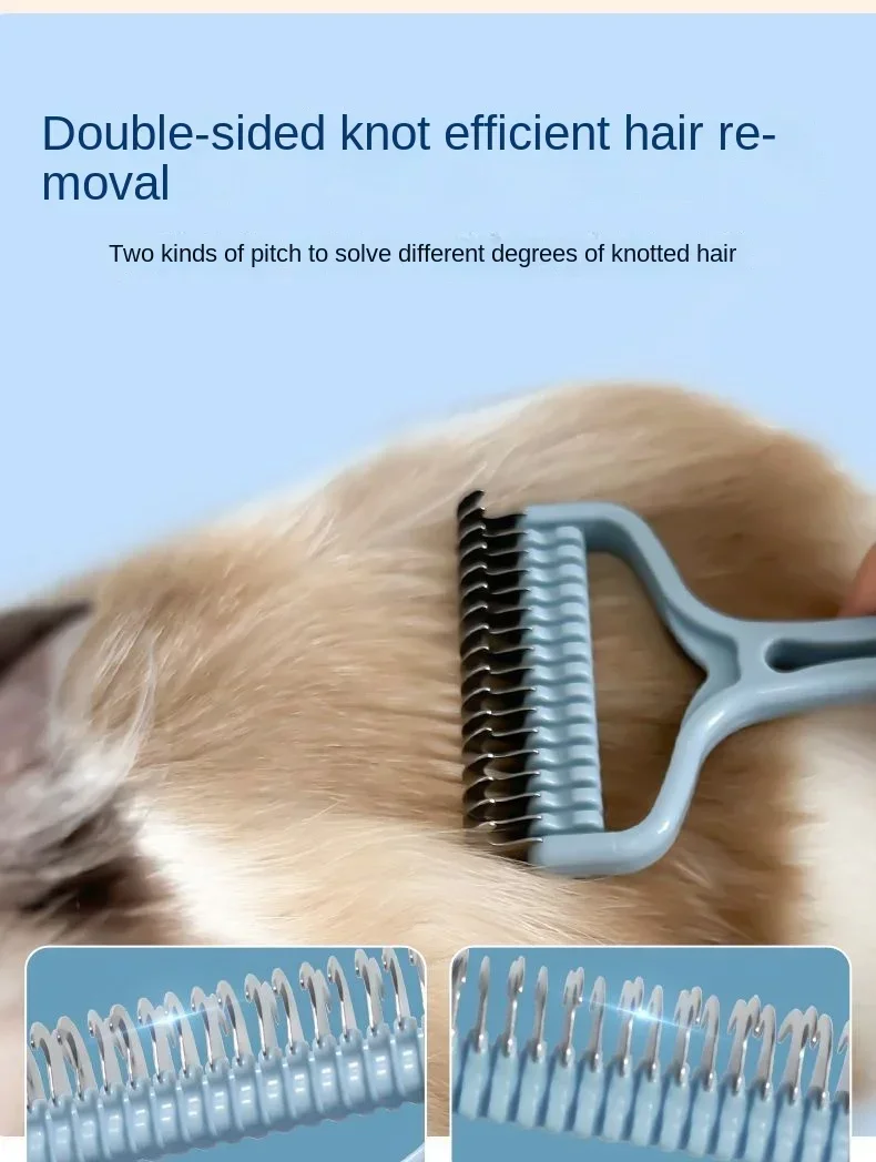 Cat Brush Pet Knot Comb 2 in 1 Dogs Cat Fur Knot Cutter Pets Hair Removal Comb Dog Grooming Shedding Tools Pet Cleaning Supplies