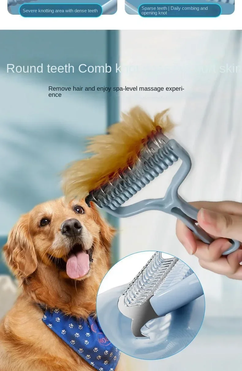 Cat Brush Pet Knot Comb 2 in 1 Dogs Cat Fur Knot Cutter Pets Hair Removal Comb Dog Grooming Shedding Tools Pet Cleaning Supplies