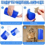 Cat Brush Comb Cat Toy with Catnip Cat Wall Brush Corner Cat Scratcher Massage Self Groomer Comb Pet Brush Corner cat scrubber - Image 5