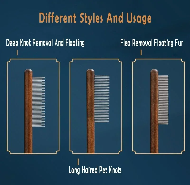 Hair Cats Accessories Handle Cats Remover Pet Cleaning Pets Brush Massager for Stainless Things Grooming Dog Comb. Tools Dogs