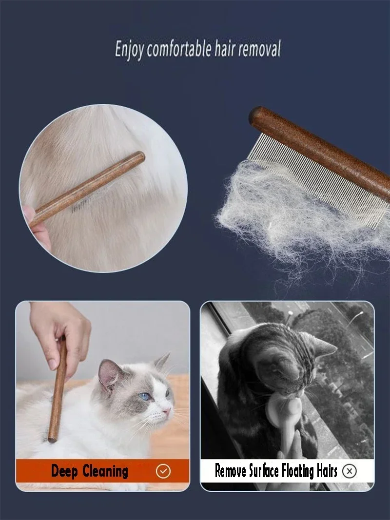 Hair Cats Accessories Handle Cats Remover Pet Cleaning Pets Brush Massager for Stainless Things Grooming Dog Comb. Tools Dogs