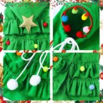 Cat Christmas Outfit Green Pet Cloak with Hat Star Pompoms Puppy Cape Clothes Tree Elf Costumes Party Pet Supplies Accessories - Image 3