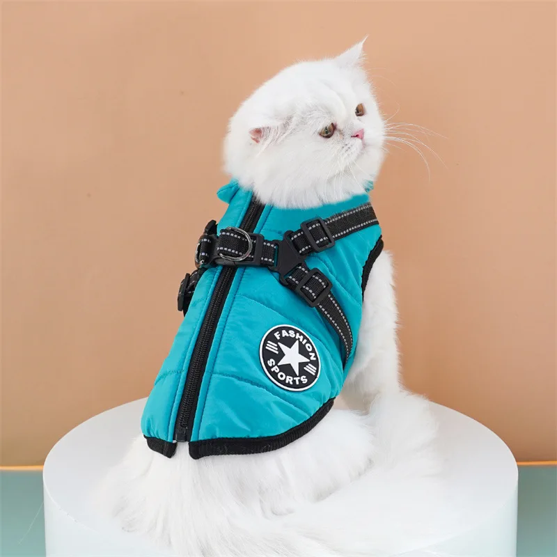 Thick and warm pet clothes, dog and cat cotton coats, winter chest and back, cat cotton vests, dog supplies Thick and warm pet clothes, dog and cat cotton coats, winter chest and back, cat cotton vests, dog supplies