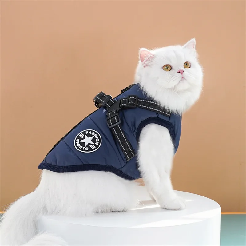 Thick and warm pet clothes, dog and cat cotton coats, winter chest and back, cat cotton vests, dog supplies Thick and warm pet clothes, dog and cat cotton coats, winter chest and back, cat cotton vests, dog supplies