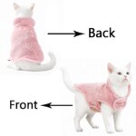 Cute Pet Jacket Coat Adjustable Soft High Neck Kitten Apparel Reversible Warm Fleece Autumn Winter Costume For Small Cats Sphynx - Image 5