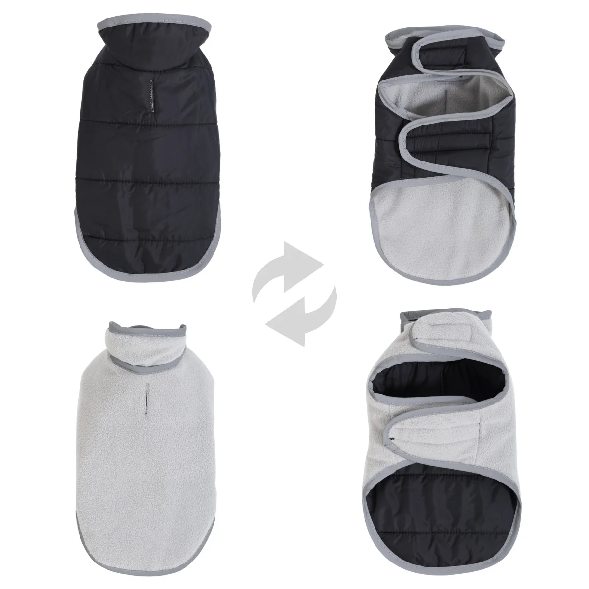 Fleece Warm Pet Clothes For Winter Reversible Cat Jacket With Leash Hole Reflective Waterproof Pets Coat For Puppy Cats Sphynx Fleece Warm Pet Clothes For Winter Reversible Cat Jacket With Leash Hole Reflective Waterproof Pets Coat For Puppy Cats Sphynx