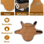 Fleece Warm Pet Clothes For Winter Reversible Cat Jacket With Leash Hole Reflective Waterproof Pets Coat For Puppy Cats Sphynx - Image 3