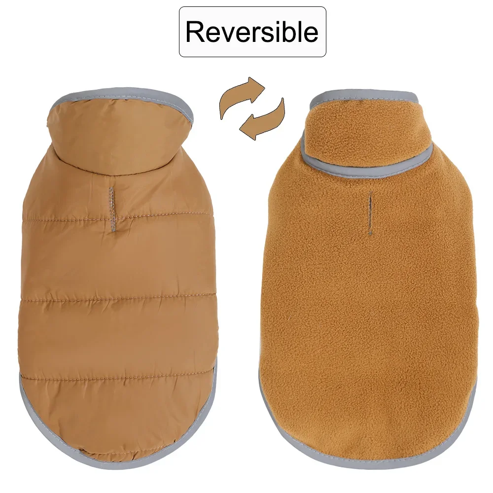 Reversible Cat Clothes For Small Medium Cats Dogs Winter Warm Fleece Cat Jacket Reflective Kitten Costume Sphynx Vest Pet Coat