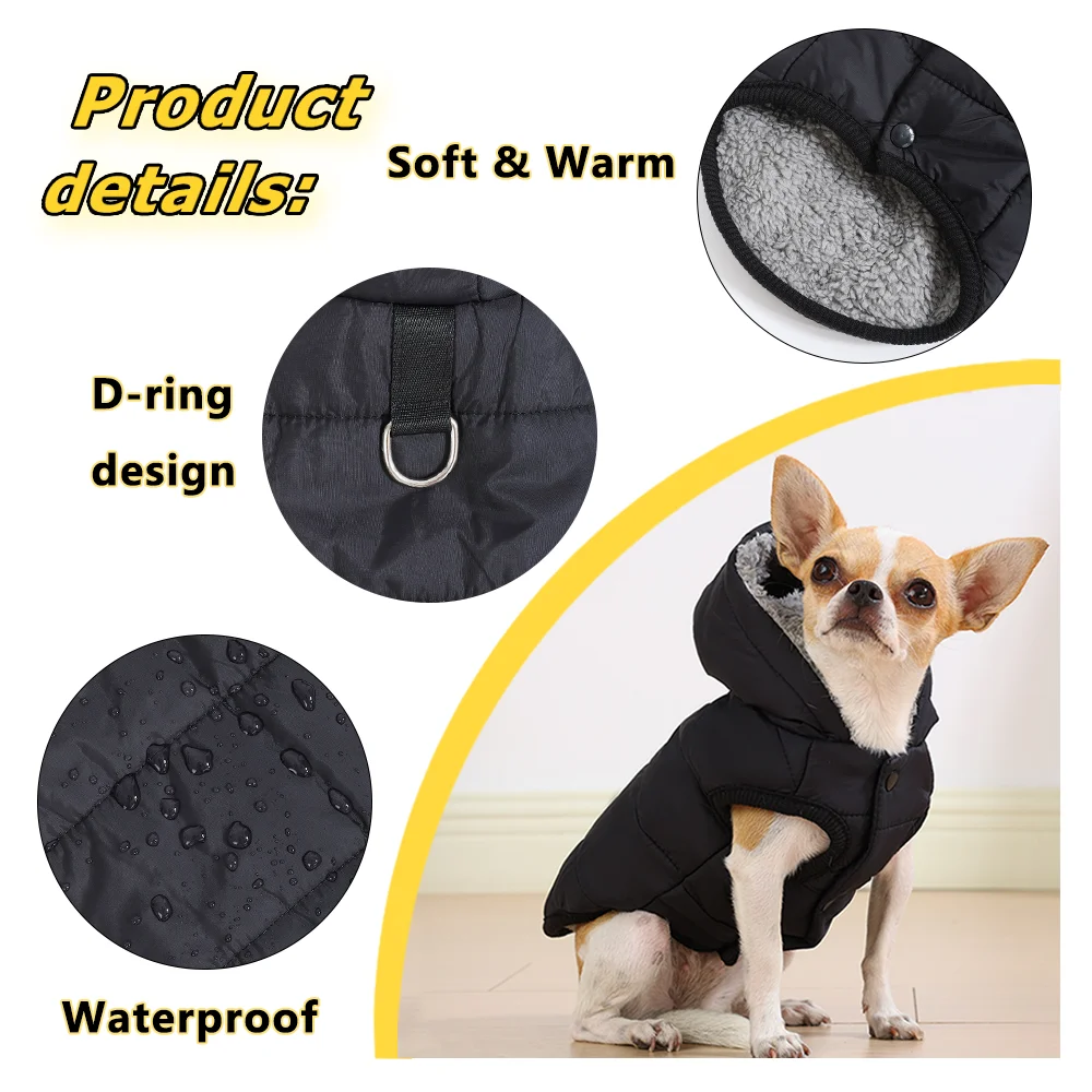 Winter Fleece Cat Clothes Warm Kitten Jacket Hoodies Waterproof Pet Coat Soft Comfortable with D-Ring for Dogs Sphynx Supplies Winter Fleece Cat Clothes Warm Kitten Jacket Hoodies Waterproof Pet Coat Soft Comfortable with D-Ring for Dogs Sphynx Supplies