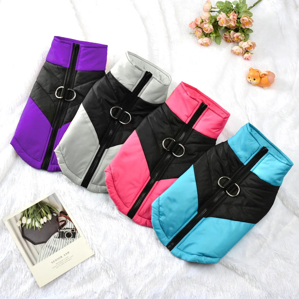 Pet Clothes With D-ring Warm Cat Vest For Winter For Small Medium Dog Cats Coat With High Collar Waterproof Kitty Sphynx Costume Pet Clothes With D-ring Warm Cat Vest For Winter For Small Medium Dog Cats Coat With High Collar Waterproof Kitty Sphynx Costume