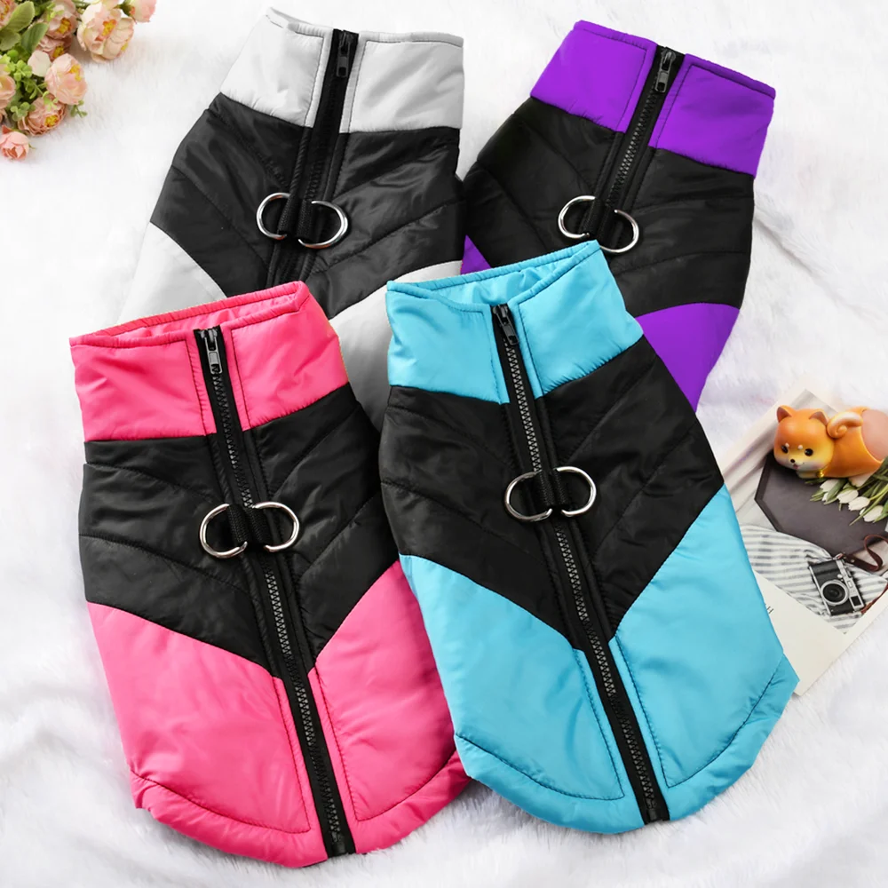 Pet Clothes With D-ring Warm Cat Vest For Winter For Small Medium Dog Cats Coat With High Collar Waterproof Kitty Sphynx Costume Pet Clothes With D-ring Warm Cat Vest For Winter For Small Medium Dog Cats Coat With High Collar Waterproof Kitty Sphynx Costume