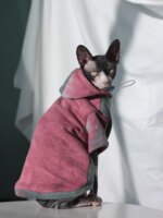 DUOMASUMI Sphynx Hairless Cat Clothes Devon Rex Clothing Autumn Winter Fleece-lined Warm Cats Jacket For Small Dog Cat Hoodie - Image 4