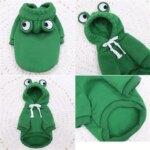 1PC  Cute Frog Design Dog/Cat Hoodie - Winter Warm Pet Hoodie with Velvet - Image 5
