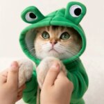1PC  Cute Frog Design Dog/Cat Hoodie - Winter Warm Pet Hoodie with Velvet - Image 3