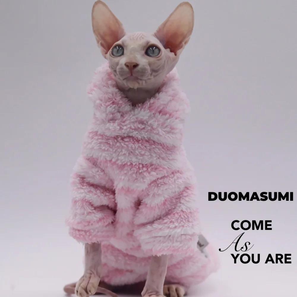 DUOMASUMI Soft Double-sided FluffY Winter Jacket Warmth Coat for cat Thickening Sphinx Sphynx Cat Clothes Hairless Cat Outfits DUOMASUMI Soft Double-sided FluffY Winter Jacket Warmth Coat for cat Thickening Sphinx Sphynx Cat Clothes Hairless Cat Outfits