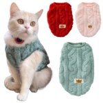 Pet Cat Clothes For Small Medium Cats Dogs Winter Soft Fleece Cat Costume Sphynx Vest Sweater Kitten Pullover Bulldog Jacket