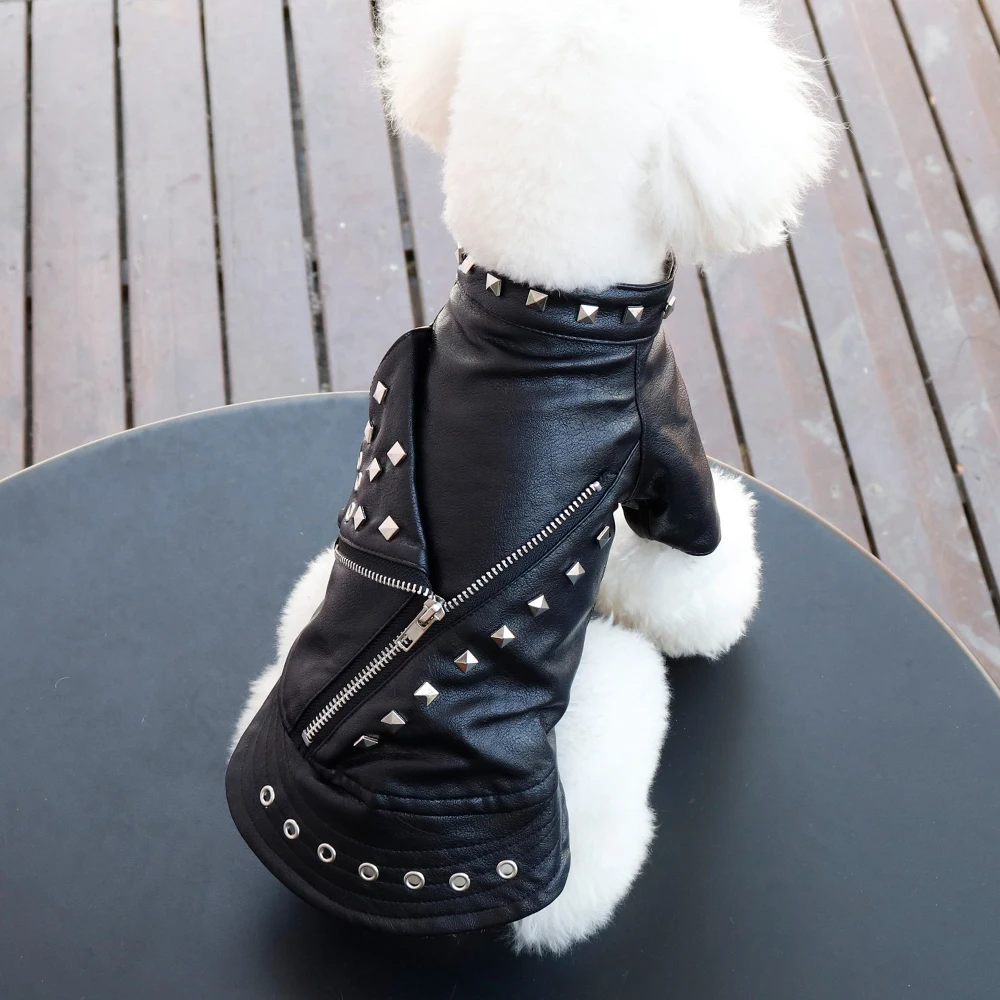 Leather Cat Jacket Warm Dogs Cat Clothes Coat Autumn Winter Pet Clothing Puppy Kitten Outfits Costumes for Chihuahua Yorkshire