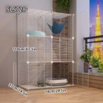 Cat Cage for Home Use, Indoor Free Space Cat House, Cat Shelter, Cat Nest, Pet Cage, Three-Story Small Cat Villa - Image 6