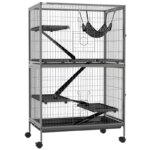 Multi - Layer Metal Cat Cage with Wheels Indoor Cat Playpen Pet House with Platforms for Cats Small Animals - Image 2