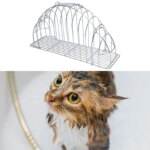 Blowing Cat Cage Cat Nail Trimming Cage Quick Drying Multipurpose Stainless Steel Cat Grooming Shower Cage for Small Dogs Kitty - Image 4