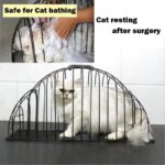 Iron Cat Bath Cage Anti-scratch Anti-bite Fixed Double-door Cat Cage Anti-escaping Bath Blow Dry Cat Beauty Accessories