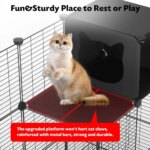 Cat Enclosure Indoor with Litter Box, 4-Tier Metal Wire Cat Cage, DIY Detachable Design for Cats, Kittens & Small Animals, Multi - Image 3