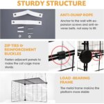 Cat Enclosure Indoor with Litter Box, 4-Tier Metal Wire Cat Cage, DIY Detachable Design for Cats, Kittens & Small Animals, Multi - Image 4