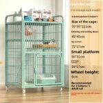 Large Metal Cat Cage with Wheels Multi-Level Pet Playpen Indoor Cat Kennel with Platforms and Ramps for Kittens and Adult Cats - Image 2