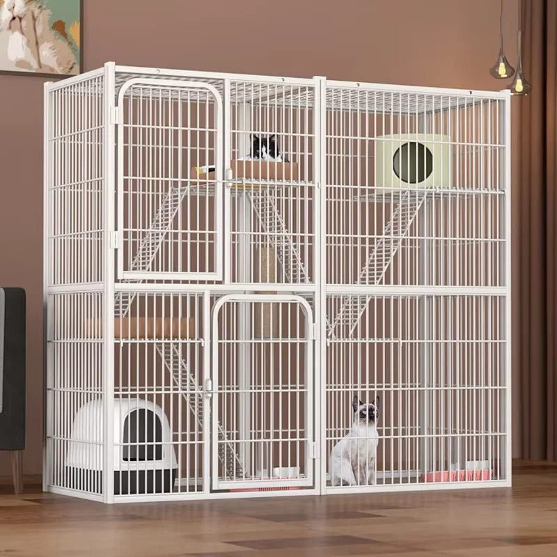 Wholesale Large-scale Dog Cage Metal Wire Indoor Cat Villa Cat Nest Cat Climbing Rack