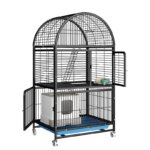 Two-Layer Stainless Steel Pet Cage Indoor Household Solid Multi-Level Carrier for Cats Dogs with Button Closure Factory Direct - Image 5