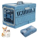 Portable Pp Material Outdoor Pet Cage, Foldable Durable PetTravel Carriers Dog Cage Large Cat Carrier Hard